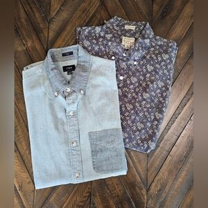(2) J. Crew Button Down Shirts, Slim Fit Men's Small EUC
